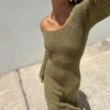 Princess Polly Lorena Long Sleeve Maxi Dress Khaki -Polly Store 0 modelinfo Saskia us2 9ada86e7 574f 44b2 9132 77e29109009f