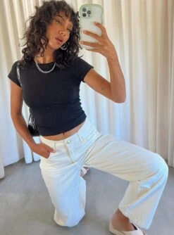 Princess Polly Karana Slouch Jeans Ivory