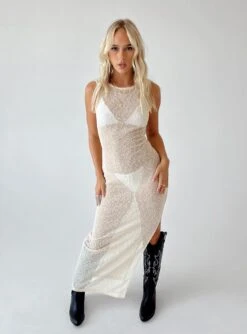 Princess Polly Performer Knit Maxi Dress Cream -Polly Store 0 modelinfo anni us2 93914a30 2eb3 4d86 bf15 754bcf1be2b3