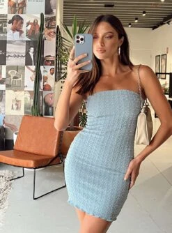 Princess Polly Imogene Strapless Mini Dress Blue