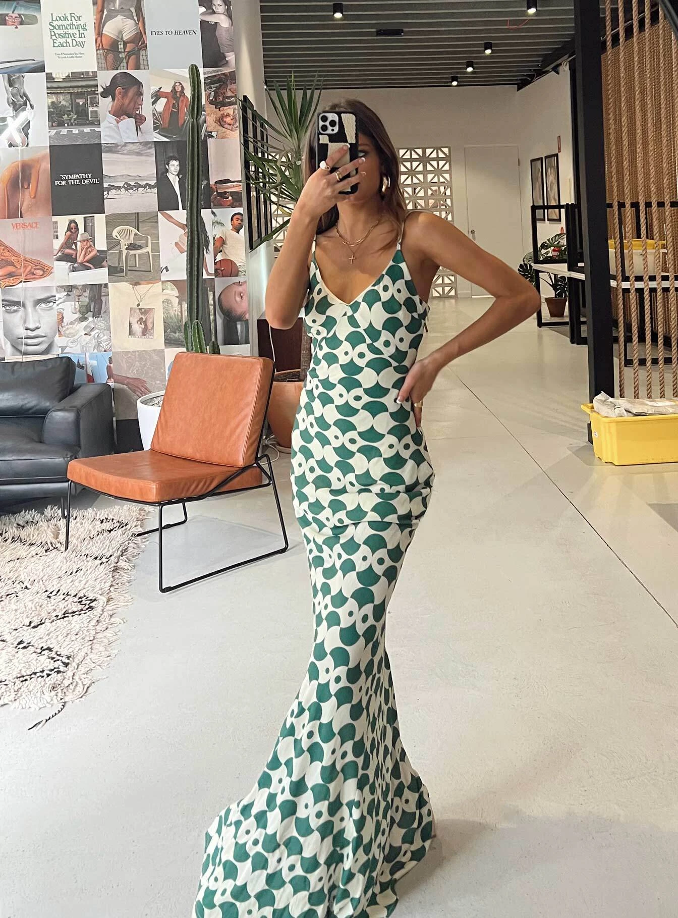 Seri Slip Maxi Dress Green Multi 3 Seri Slip Maxi Dress Green Multi