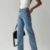 Princess Polly Holly Asymmetric Straight Leg Jean Light Wash Denim -Polly Store 0 modelinfo grace us2 ef747959 d78b 40a6 8c74 ecb0aa8a8507