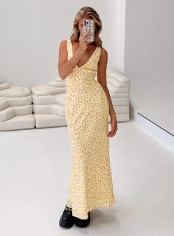 Princess Polly Nellie Maxi Dress Yellow / Red Floral