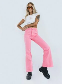Princess Polly Cabarita Lounge Denim Jeans Pink