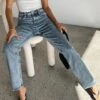 Princess Polly Calabasas Straight Leg Jeans Denim -Polly Store 1 model info Kiana us2 636be1a9 af34 41d5 ac80 c443944a6843