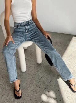 Princess Polly Calabasas Straight Leg Jeans Denim