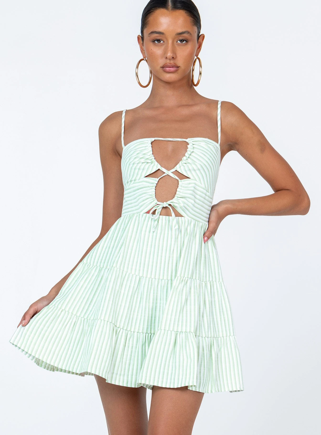 Princess Polly Rise Up Mini Dress Green 4 Princess Polly Rise Up Mini Dress Green - Image 2