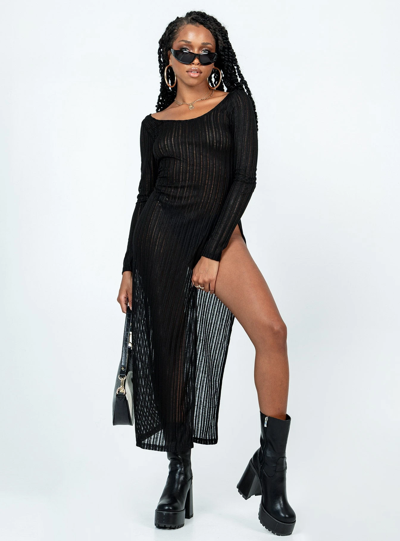 Princess Polly Coltan Long Sleeve Maxi Dress Black 4 Princess Polly Coltan Long Sleeve Maxi Dress Black - Image 2