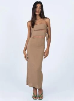 Princess Polly Catherine Maxi Dress Brown