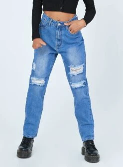 Princess Polly Lisbon Ripped Denim Jeans