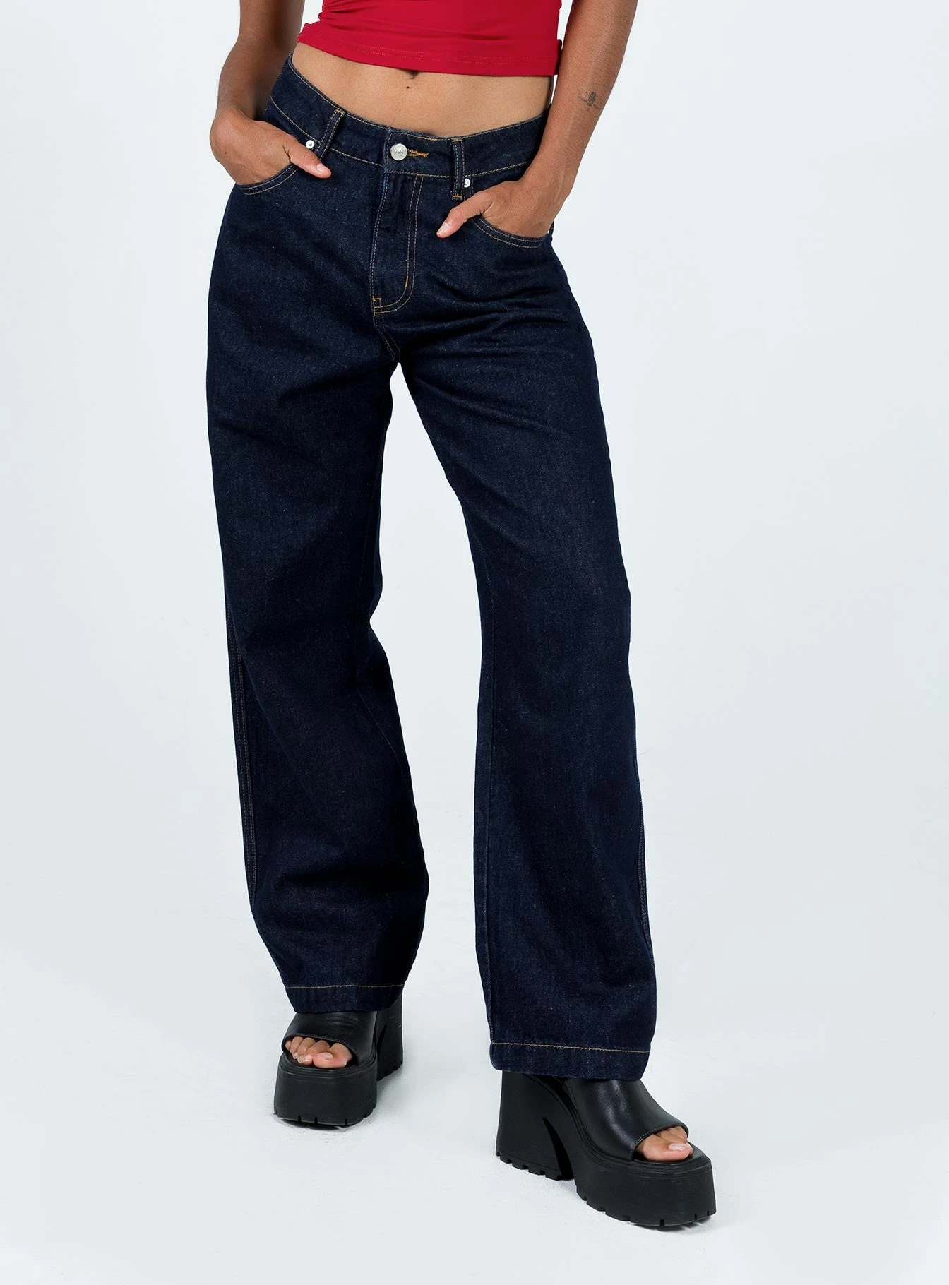 Princess Polly Karana Slouch Jeans Indigo 4 Princess Polly Karana Slouch Jeans Indigo - Image 2