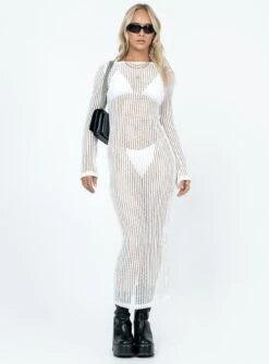 Princess Polly Bria Maxi Dress White -Polly Store 1 modelinfo anni us2 6e778b84 225f 41ac 89d2 d87add9beb1c