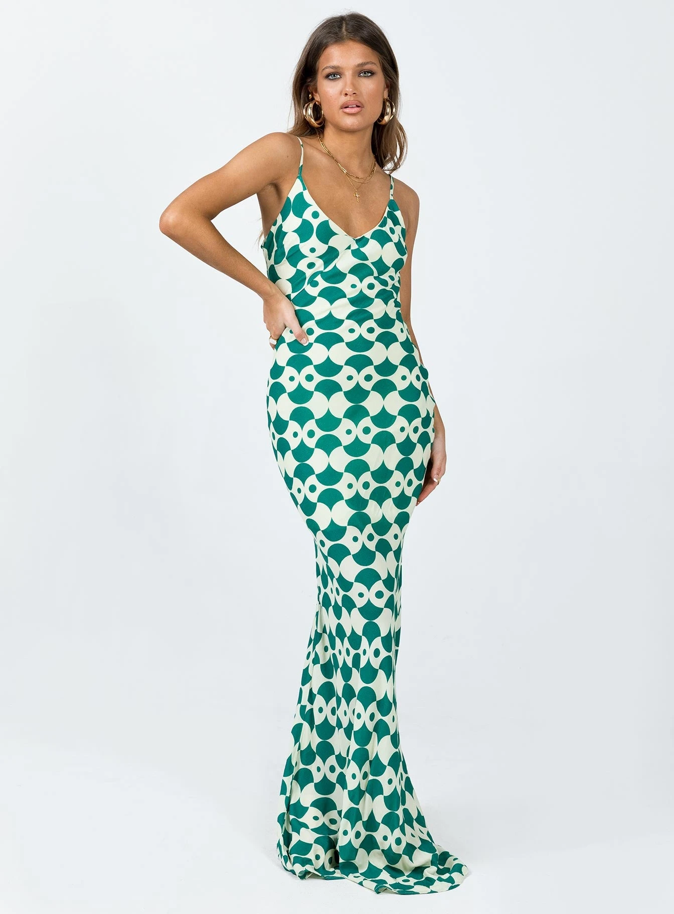 Seri Slip Maxi Dress Green Multi 4 Seri Slip Maxi Dress Green Multi - Image 2