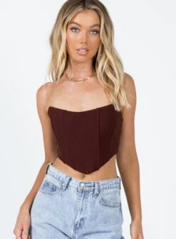 Princess Polly Carlie Top Brown