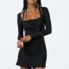 Princess Polly Normandy Long Sleeve Mini Dress Black -Polly Store 1 modelinfo eyes us2 290a6c0c 2800 4552 a579 77ecf978cf6c