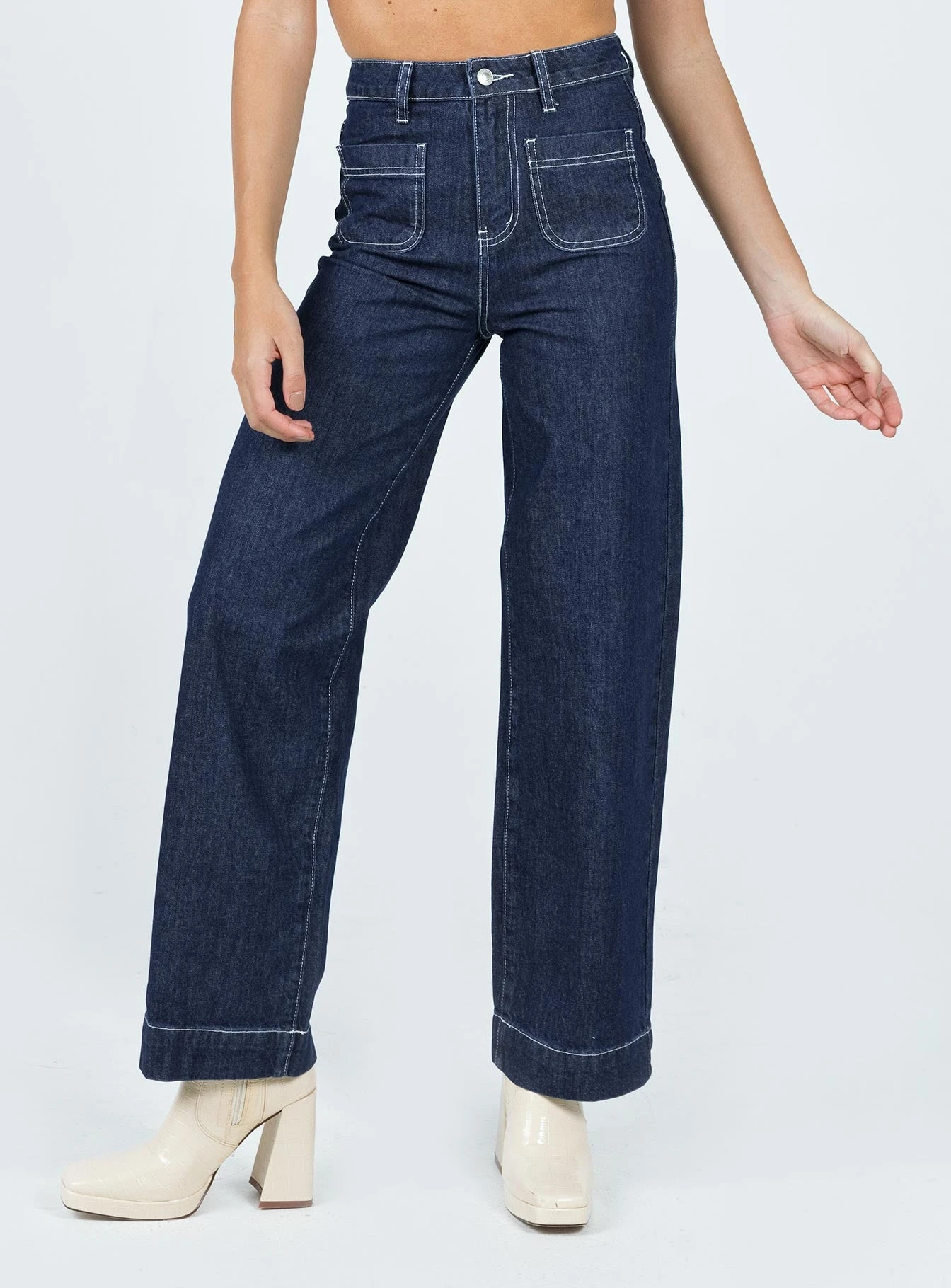Princess Polly Pioneer Straight Leg Jeans Denim 4 Princess Polly Pioneer Straight Leg Jeans Denim - Image 2