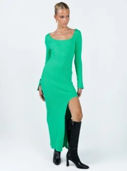 Princess Polly Herald Long Sleeve Midi Dress Sage