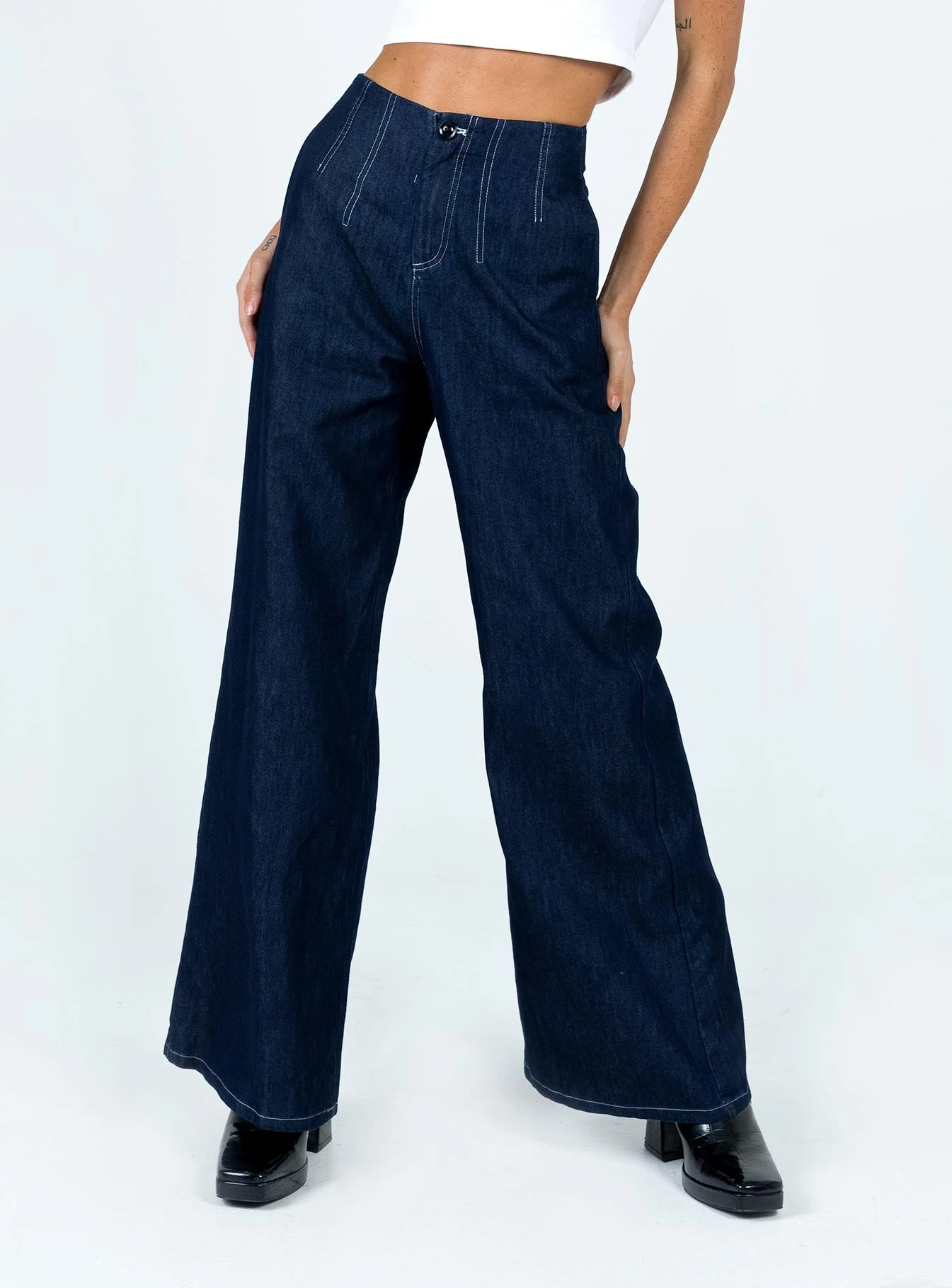 Princess Polly Misty Wide Leg Jeans Denim 4 Princess Polly Misty Wide Leg Jeans Denim - Image 2