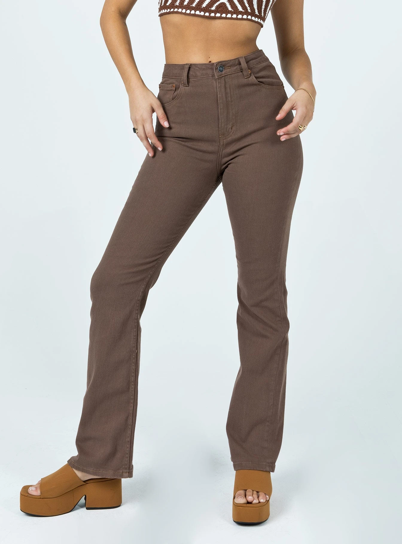 Motel Bootleg Jeans Rich Brown 4 Motel Bootleg Jeans Rich Brown - Image 2