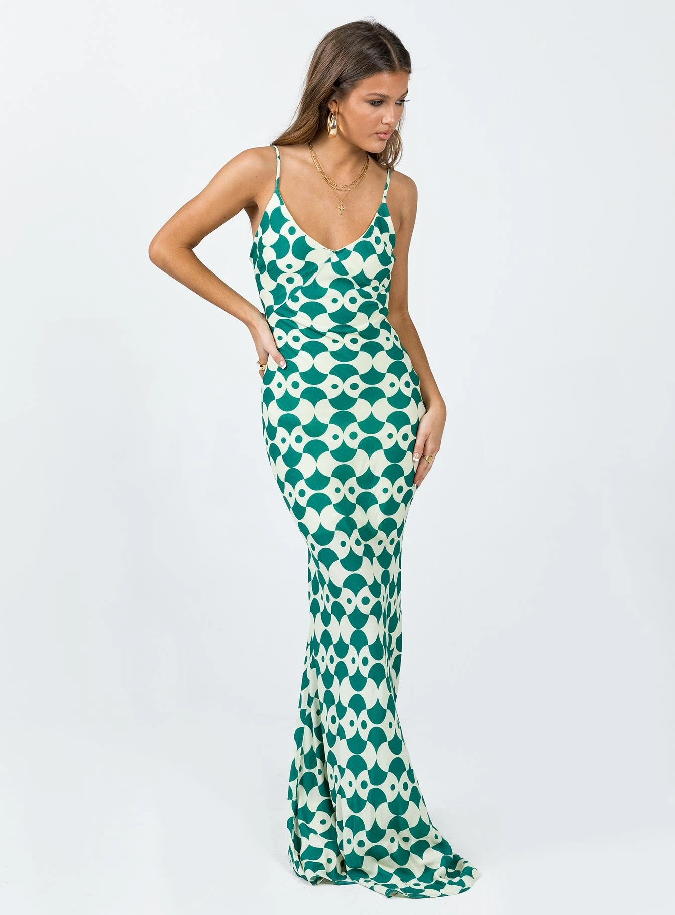 Seri Slip Maxi Dress Green Multi 5 Seri Slip Maxi Dress Green Multi - Image 3