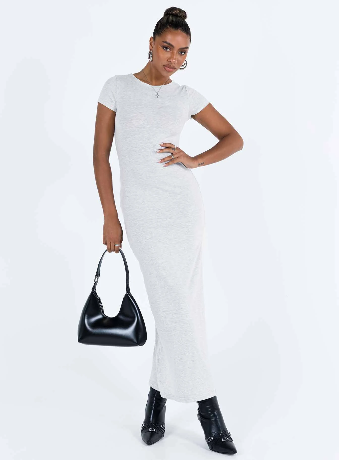 Princess Polly Lex Maxi Dress Grey 5 Princess Polly Lex Maxi Dress Grey - Image 3