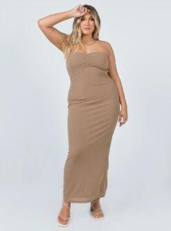 Princess Polly Charm Strapless Maxi Dress Brown -Polly Store 2 2a7c5523 7fca 48a3 b001 995a904cf210