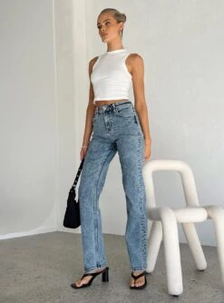 Princess Polly Calabasas Straight Leg Jeans Denim -Polly Store 3 model info Kiana us2 5d12f1d0 c80a 4f42 861c 5a173c0e7aeb