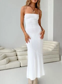 Princess Polly Andros Maxi Dress White -Polly Store 3 modelinfo Elly us2 4fe7db42 1038 4d58 ae38 d47603d49ad4