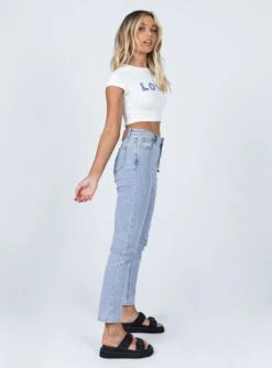 Princess Polly St. Augustine Denim Jeans -Polly Store 3 modelinfo Emma US2 e004a145 e4aa 4bfa 8fda fb30be5ebd78