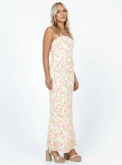 Princess Polly Tiarna Strapless Maxi Dress White / Floral -Polly Store 3 modelinfo anni us2 33cf21b9 2e67 4ca7 85a8 add060362cfb