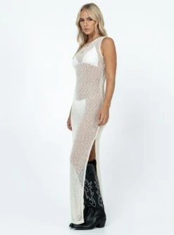 Princess Polly Performer Knit Maxi Dress Cream -Polly Store 3 modelinfo anni us2 491dd0d7 eb65 41ea 904e 81e6259cfb2f
