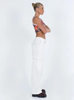 Fallout Mid Rise Cargo Pants White Tall -Polly Store 3 modelinfo chelsea us6 2dae24d7 0c37 4279 9d69 a2cdf0d8547b