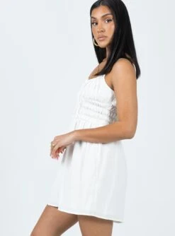 Princess Polly Cinzia Mini Dress White -Polly Store 3 modelinfo christy us2 9231127f 5b71 4d82 81ef a81b7cb6af77