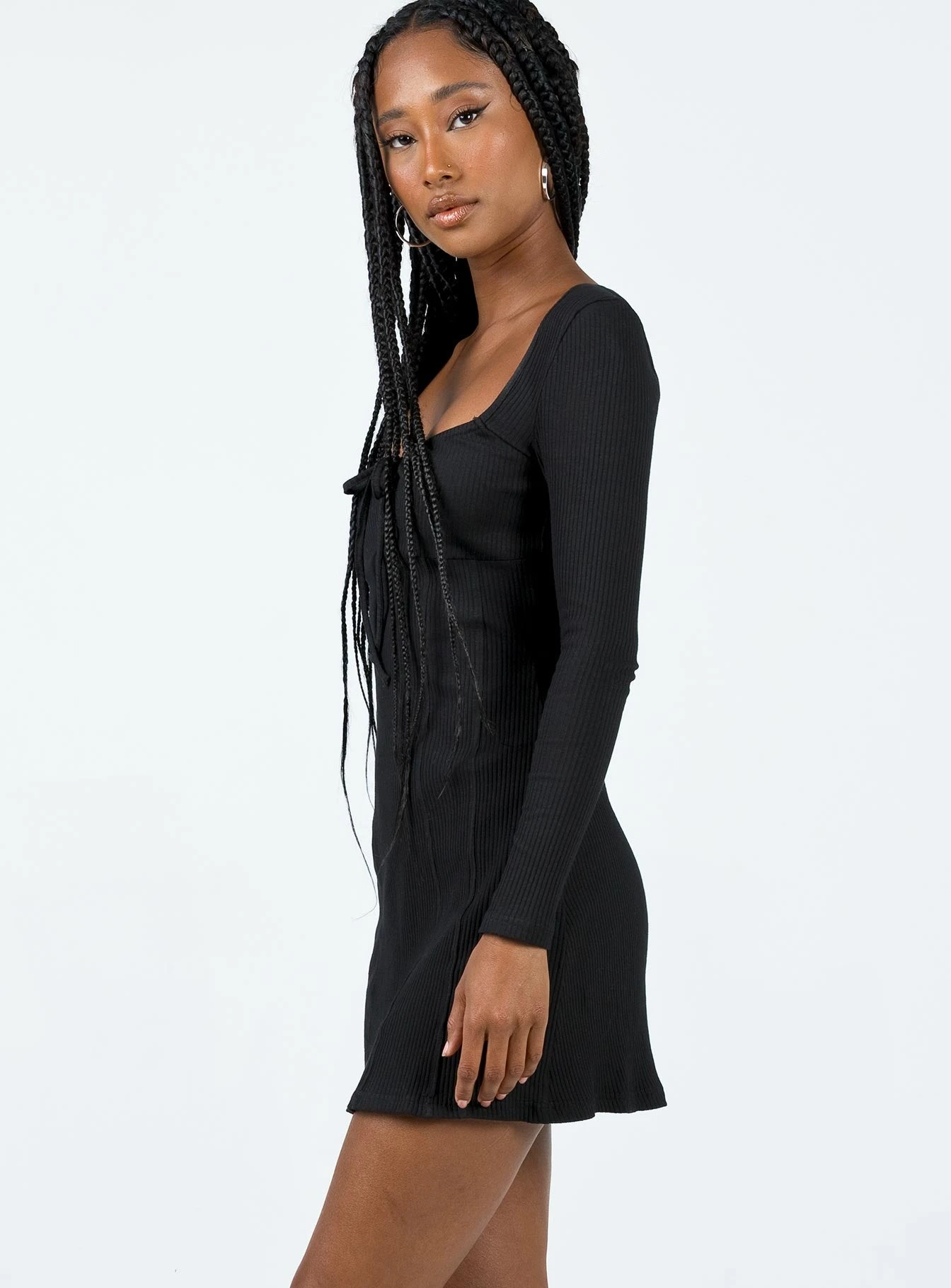 Princess Polly Normandy Long Sleeve Mini Dress Black 5 Princess Polly Normandy Long Sleeve Mini Dress Black - Image 3