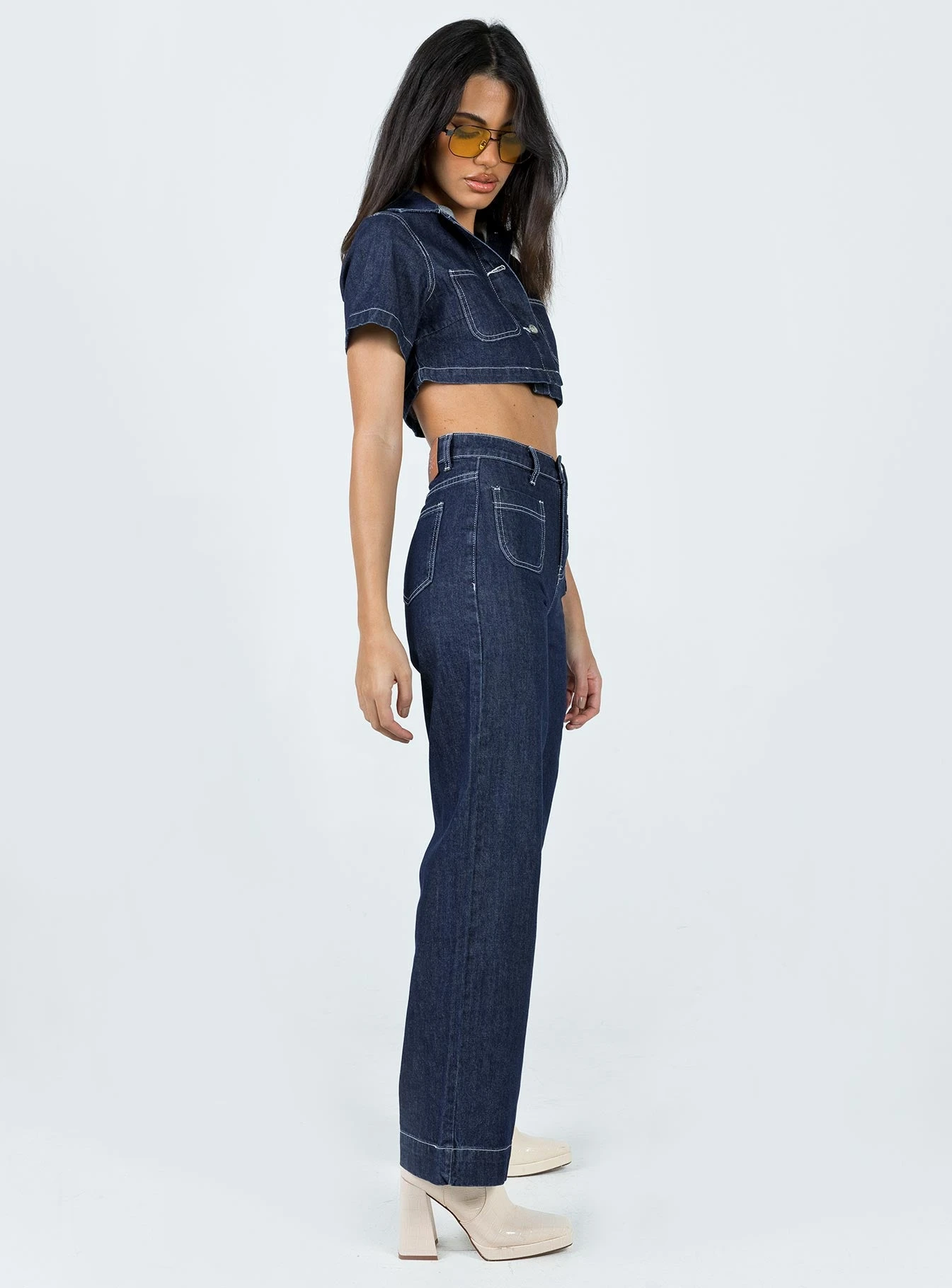 Princess Polly Pioneer Straight Leg Jeans Denim 6 Princess Polly Pioneer Straight Leg Jeans Denim - Image 4