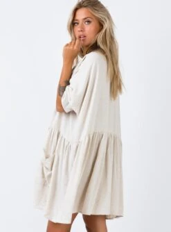 Princess Polly The Sandy Mini Dress Natural -Polly Store 3 138 5