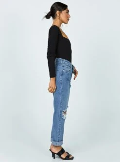 Princess Polly Hayden Knee Rip Jeans Mid Wash Denim -Polly Store 3 68f17615 8ff8 4e3a 98a8 7469694eadce