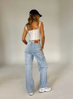 Princess Polly Vincent Cargo Jean Denim -Polly Store 4 modelinfo KIANA us2 9a883196 5de4 4d2d a066 e99b040f3fe8