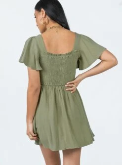 Princess Polly Imagine Mini Dress Green -Polly Store 4 modelinfo christy us2 179170cc 19b9 43e6 b62f 40b6b7960b3d