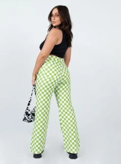 Princess Polly Jessica Checkboard Jeans Green -Polly Store 4 8a6e88c4 9dcd 48ba a1ad 248520f30d69