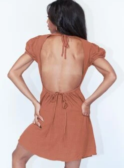 Princess Polly Smith Mini Dress Rust -Polly Store 4 e683c05e 757e 4b14 8507 494cba3ed931