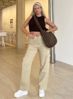 Princess Polly Adelaide Cargo Jeans Stone