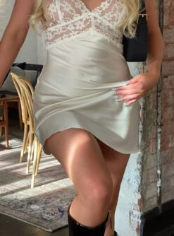 Bel Air Mini Dress Ivory -Polly Store BEL AIR MINI DRESS IVORY