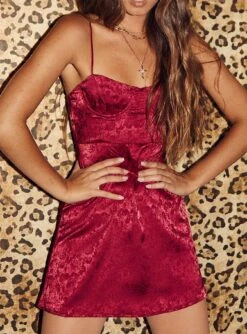 Princess Polly Diva Mini Dress Deep Red -Polly Store DIVA MINI DRESS DEEP RED 1