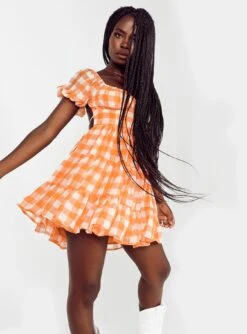 Princess Polly Danny Mini Dress Orange -Polly Store Danny Mini Dress Orange 1