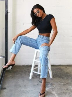 The Stacey Jeans Denim Blue -Polly Store THE STACEY JEANS DENIM BLUE