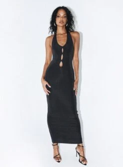 Tahni Maxi Dress Black -Polly Store Tahni Maxi Dress Black 4