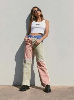 The Ragged Priest Pitch Jeans Multi -Polly Store The Ragged Priest Curb Tee White and The Ragged Priest Pitch Jeans Multi 2